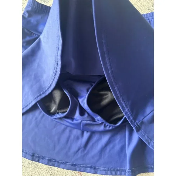 Lands End Womens 8 Blue Swim Skirt Nylon Spandex Travel Vacation Summer - Picture 7 of 11